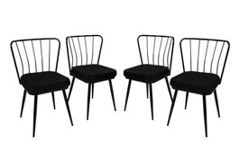 Hanah Home Yıldız 943 V4 Juego de Sillas de 4 Piezas Negro